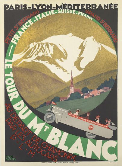 ROGER BRODERS (1883-1953). LE TOUR DU MT. BLANC. 1927. 42x30 inches, 107x78 cm. Lucien Serre, Paris.